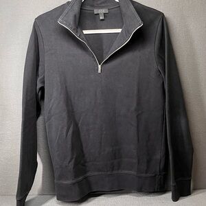 COS Black Zip Up Sweater‎ with Mock Neck